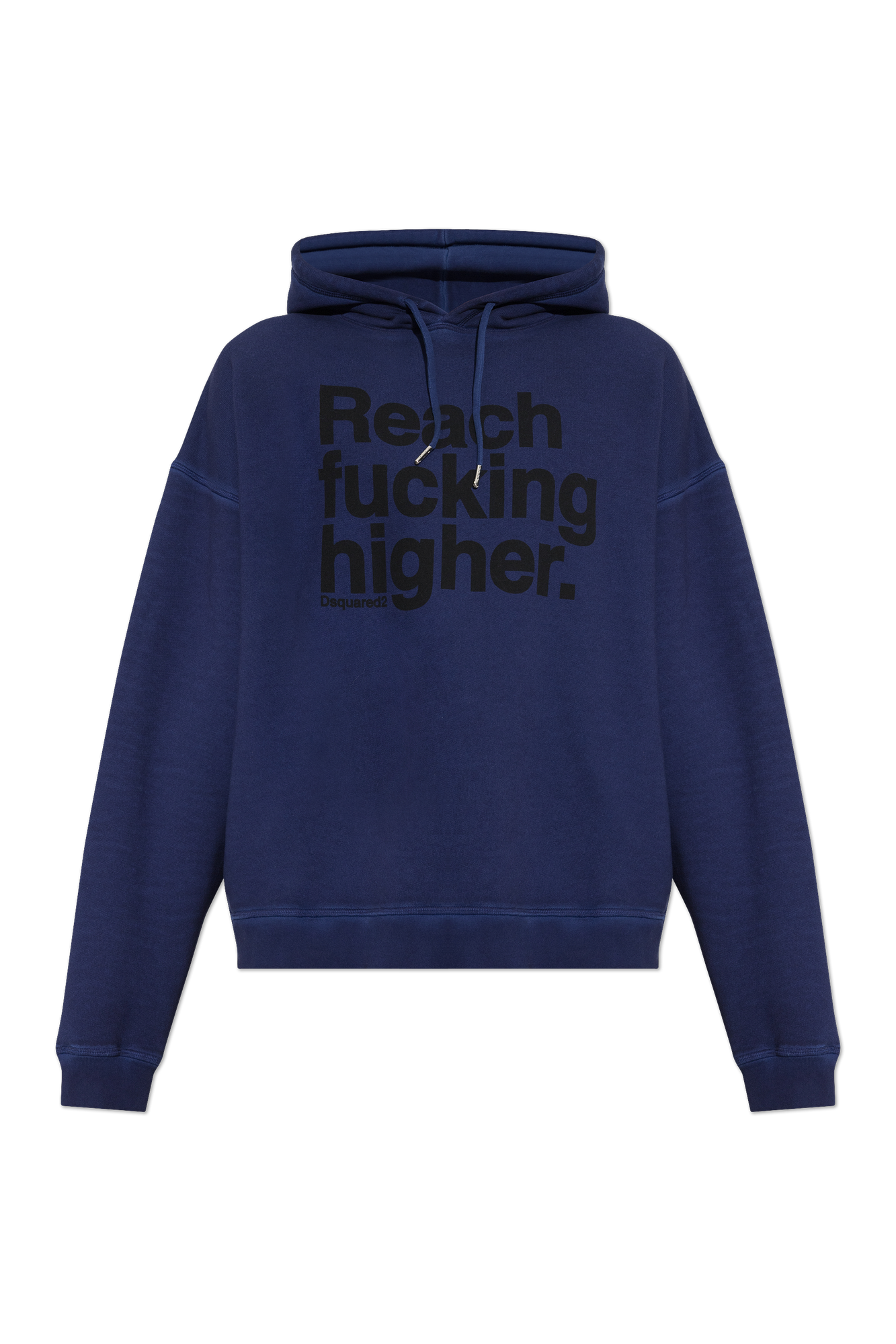 DSQUARED2 ネイビー パーカー XS Dsquared2 Navy Cotton Hoodie with Bold Front Print | Men's | Vitkac